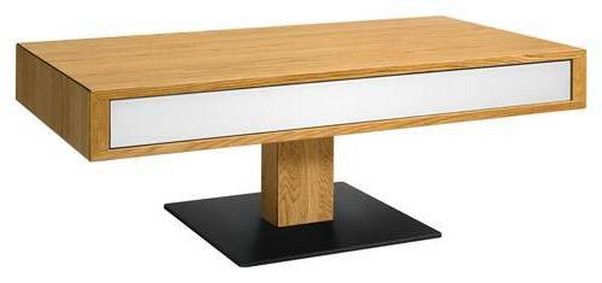 COUCHTISCH in Holz, Glas 100/60/39,7 cm  - Eichefarben/Schwarz, Design, Glas/Holz (100/60/39,7cm) - Team 7