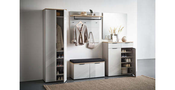 GARDEROBENSCHRANK  in 59/197/40 cm  - Kaschmir/Eichefarben, Design, Glas/Holzwerkstoff (59/197/40cm) - Voleo