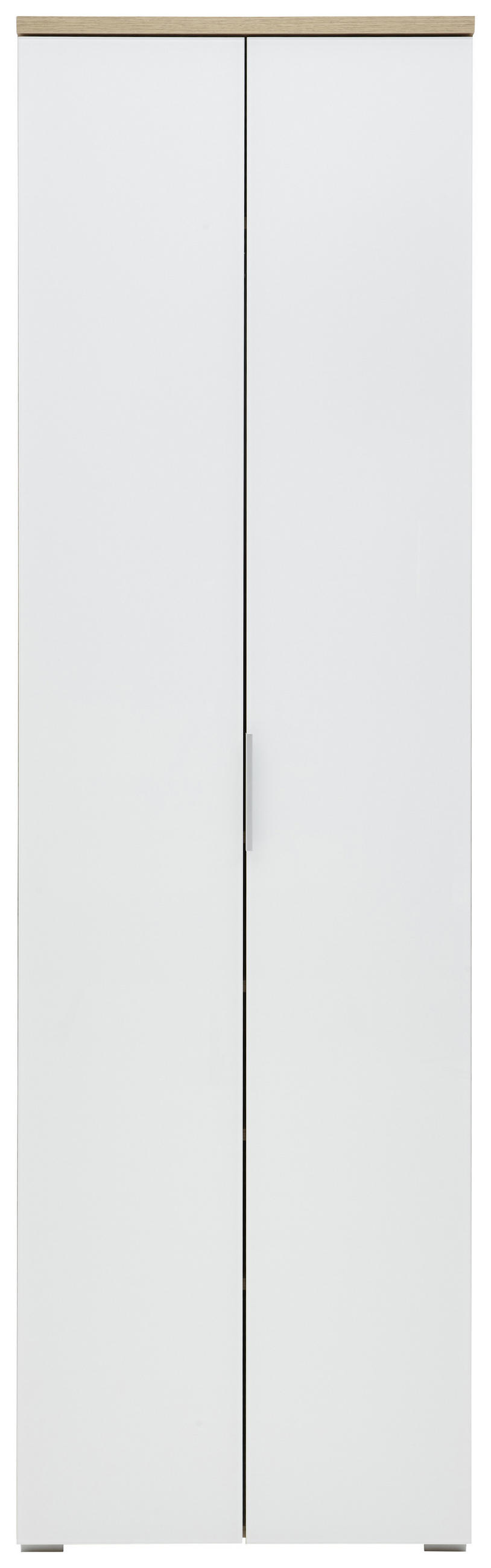 SKŘÍŇ NA ODĚV, bílá, barvy dubu, 59/197/40 cm - bílá/barvy stříbra, Design, kov/kompozitní dřevo (59/197/40cm) - Voleo