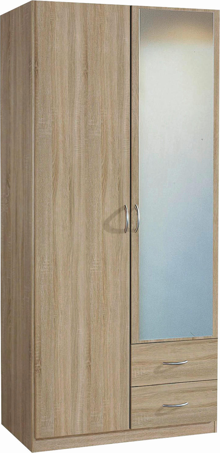 DREHTÜRENSCHRANK Sonoma Eiche  - Silberfarben/Sonoma Eiche, Design, Holzwerkstoff/Kunststoff (91/197/54cm) - Boxxx