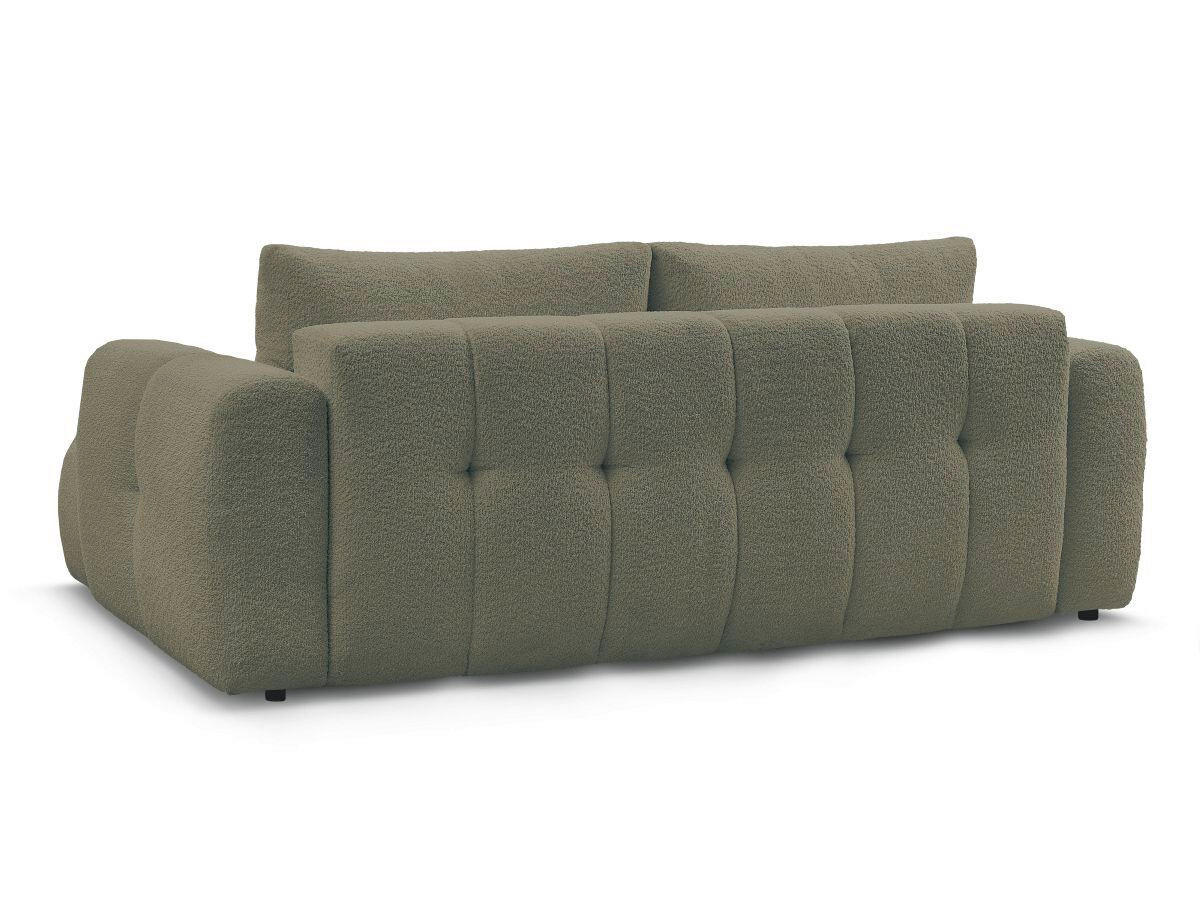 SCHLAFSOFA FUJI Bouclé Grün  inkl.  - Schwarz/Grün, MODERN, Kunststoff/Textil (251/113/88cm)