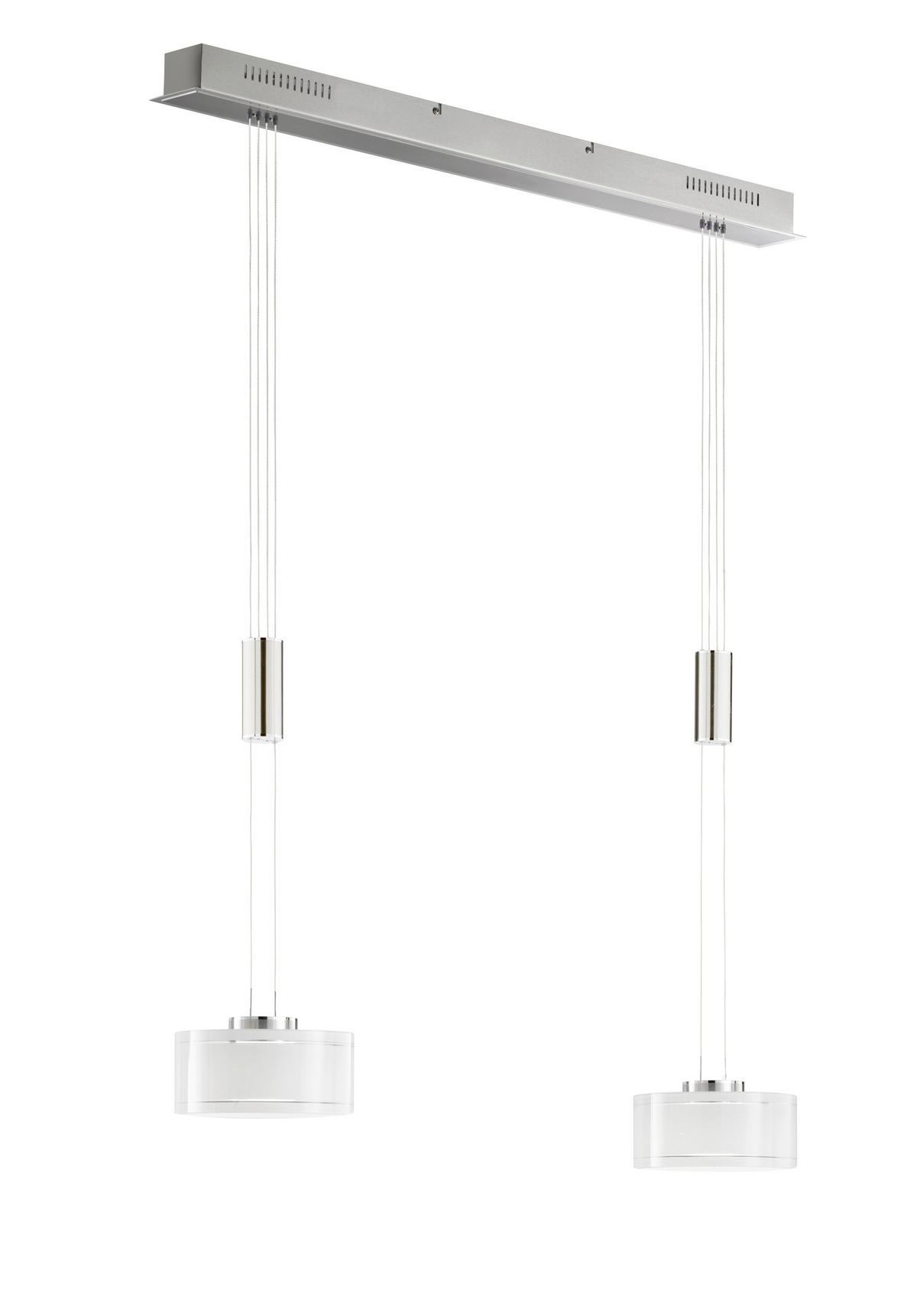 LED-HÄNGELEUCHTE 64/20/150 cm    - Chromfarben/Nickelfarben, Design, Glas/Metall (64/20/150cm) - Fischer & Honsel