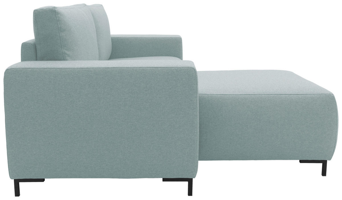 ECKSOFA in Webstoff Blau  242/160 cm  - Blau/Schwarz, Design, Textil/Metall (242/160cm) - LOOKS by W.Joop