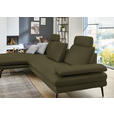ECKSOFA in Echtleder Olivgrün  180/310 cm  - Schwarz/Olivgrün, Design, Leder/Metall (180/310cm) - Dieter Knoll