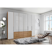FALTTÜRENSCHRANK 300/236/58 cm 4-türig Weiß, Eiche Bianco  - Schieferfarben/Eiche Bianco, KONVENTIONELL, Glas/Holzwerkstoff (300/236/58cm) - Dieter Knoll