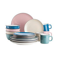 KOMBISERVICE Maila 16-teilig  - Beige/Petrol, Basics, Keramik - Mäser