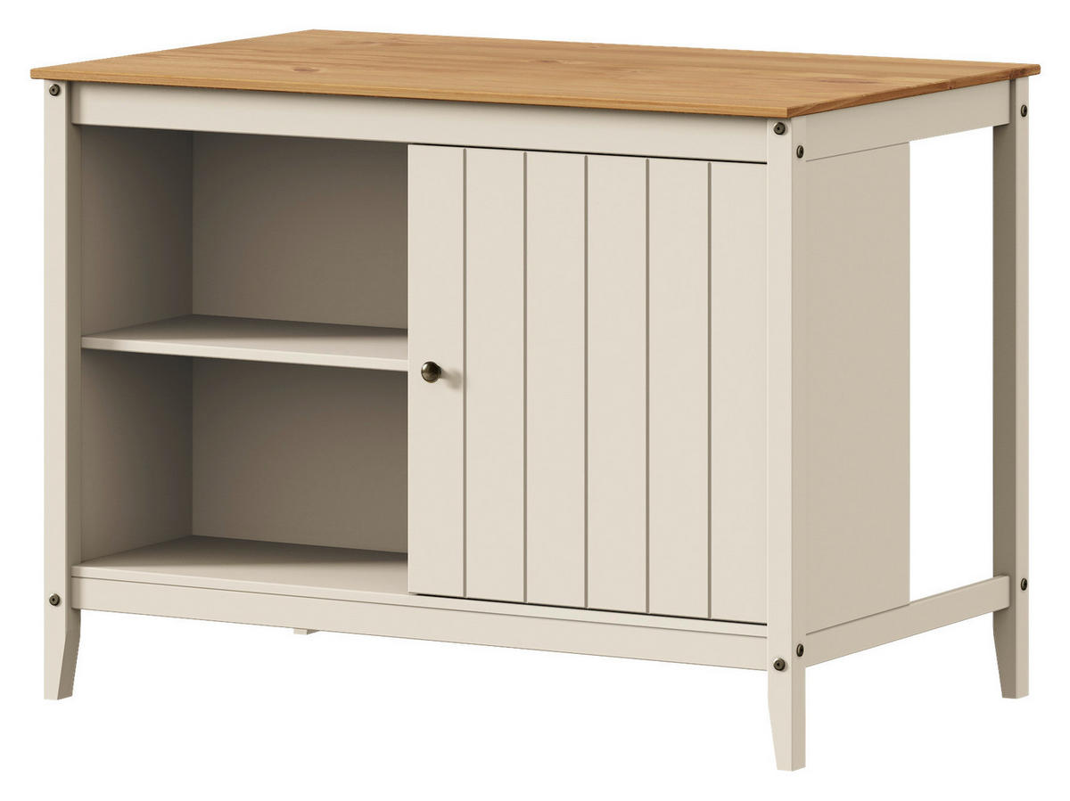 KÜCHENINSEL 122/90/77 cm  in Braun, Beige  - Beige/Zinkfarben, MODERN, Holz/Metall (122/90/77cm) - Livetastic