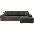 ECKSOFA in Webstoff Braun  - Silberfarben/Braun, Design, Kunststoff/Textil (280/194cm) - Carryhome