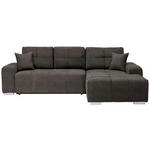 ECKSOFA in Webstoff Braun  - Silberfarben/Braun, Design, Kunststoff/Textil (280/194cm) - Carryhome