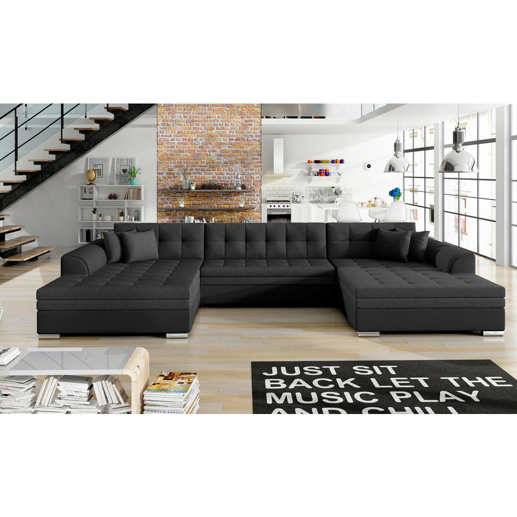 MID.YOU SEDACIA SÚPRAVA, textil, antracitová, čierna