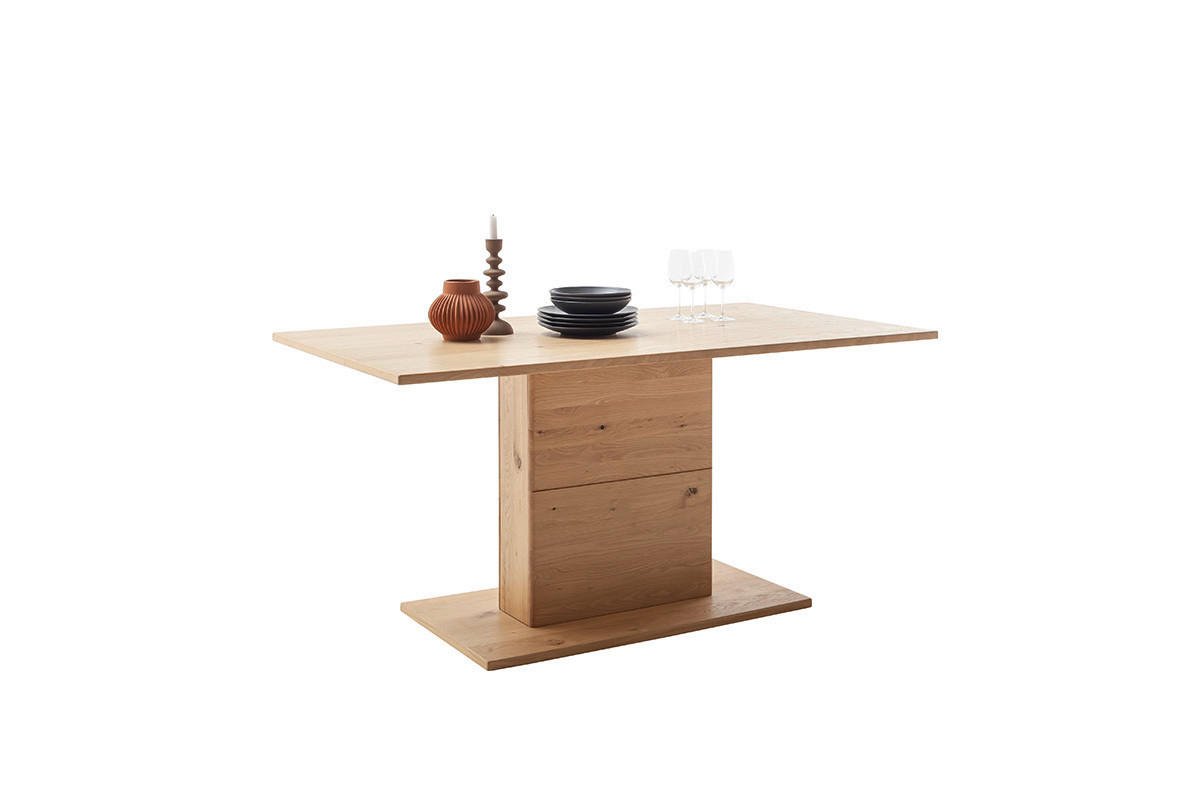 ESSTISCH Eiche furniert, massiv rechteckig Eichefarben  - Eichefarben, Natur, Holz/Holzwerkstoff (160/90/77cm) - Hom`in