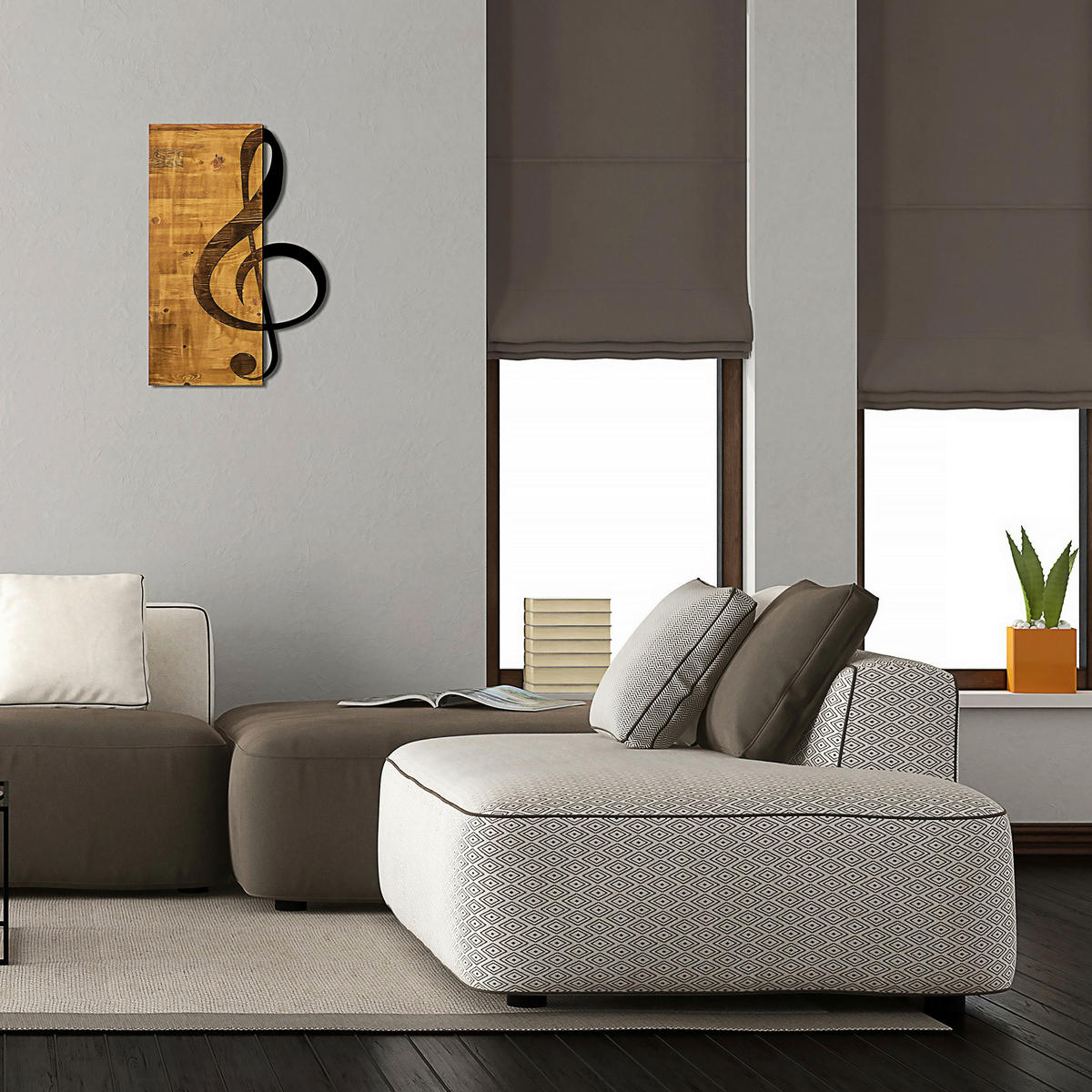 OBJEKTBILD 39/58 cm  - Schwarz/Braun, Basics, Holzwerkstoff (39/58cm)