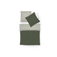 WENDEBETTWÄSCHE Lech Flanell 135/200 cm  - Silberfarben/Olivgrün, Design, Textil (135/200cm) - Fleuresse