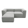 ECKSOFA Hellgrau Cord, Mikrofaser  - Hellgrau/Schwarz, Design, Kunststoff/Textil (216/69/193cm) - MID.YOU