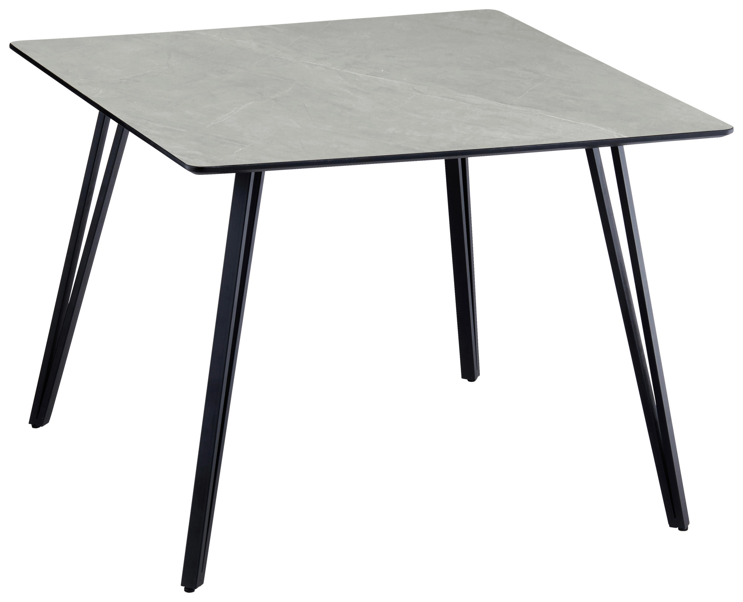 ESSTISCH in Metall, Holzwerkstoff 80/80/75 cm  - Hellgrau/Schwarz, Design, Holzwerkstoff/Metall (80/80/75cm) - Boxxx