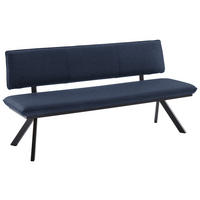 SITZBANK 180/86,5/60 cm  in Schwarz, Dunkelblau  - Schwarz/Dunkelblau, Design, Textil/Metall (180/86,5/60cm) - Cantus