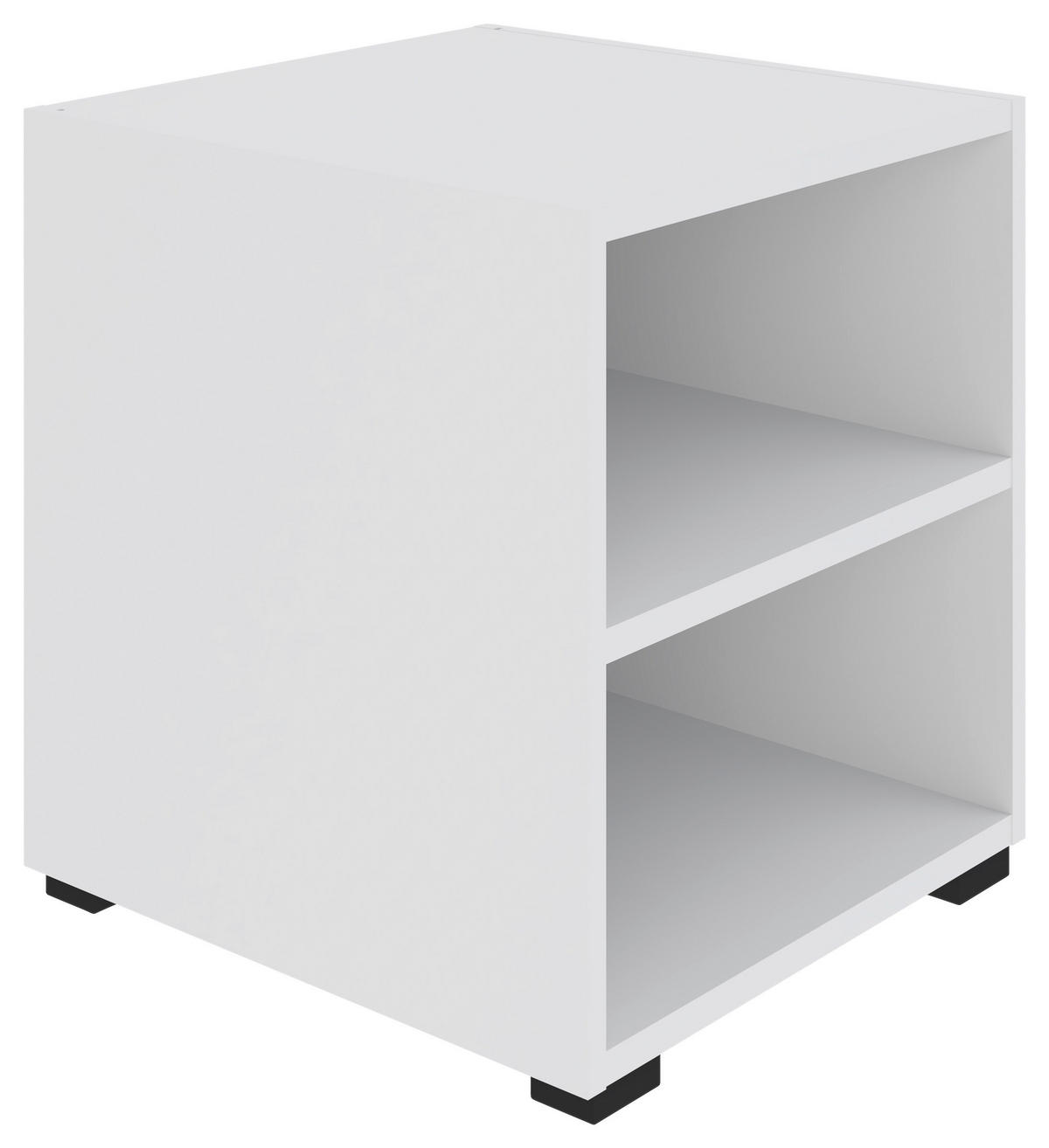 REGÁL, biela, 46/45/40 cm - čierna/biela, Konventionell, kompozitné drevo/plast (46/45/40cm) - Hom`in