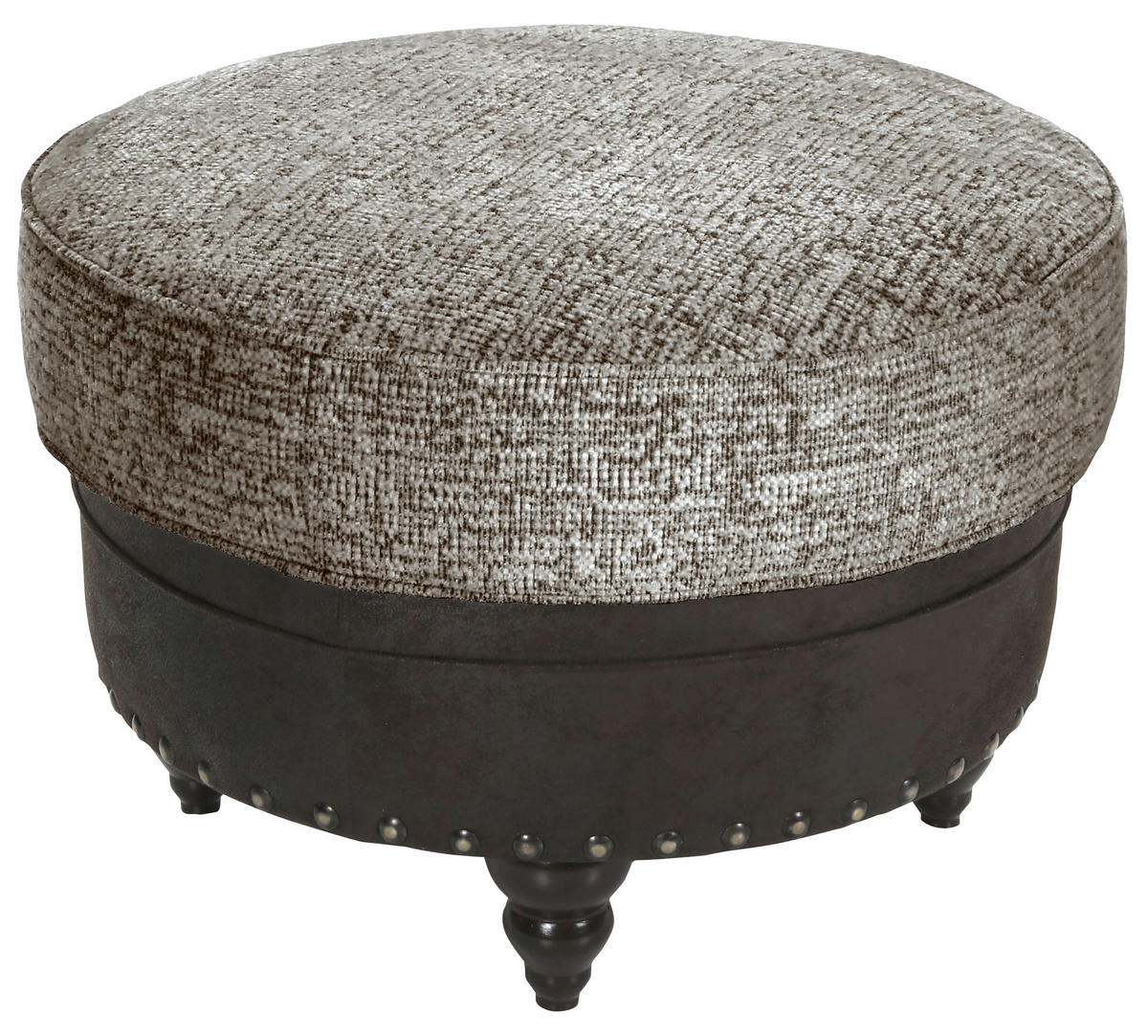 HOCKER Chenille, Mikrofaser Dunkelbraun, Graubraun  - Dunkelbraun/Graubraun, ROMANTIK / LANDHAUS, Holz/Textil (75/50/75cm) - Landscape