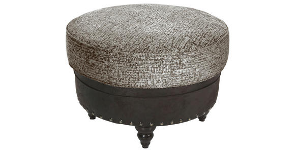 HOCKER Chenille, Mikrofaser Dunkelbraun, Graubraun  - Dunkelbraun/Graubraun, ROMANTIK / LANDHAUS, Holz/Textil (75/50/75cm) - Landscape