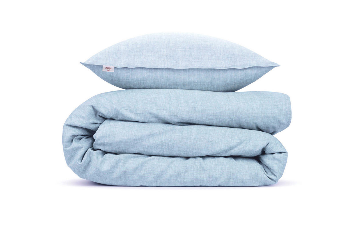 BETTWÄSCHE 2-teilig Lino Renforcé 135/200 cm  - Hellblau, Basics, Textil (135/200cm)