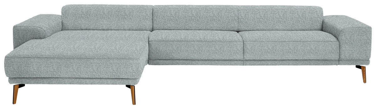 ECKSOFA in Flachgewebe Hellgrau  193/334 cm  - Wildeiche/Hellgrau, Design, Holz/Textil (193/334cm) - Niels Andersson