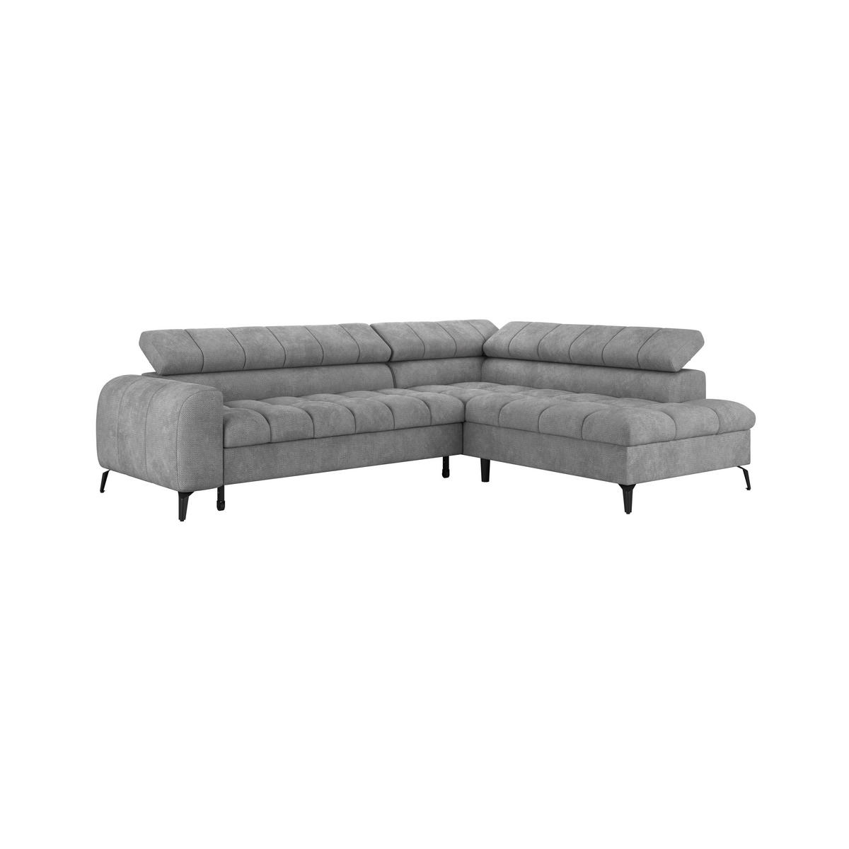ECKSOFA in Grau  - Schwarz/Grau, Trend, Kunststoff/Textil (261/203cm) - Livetastic