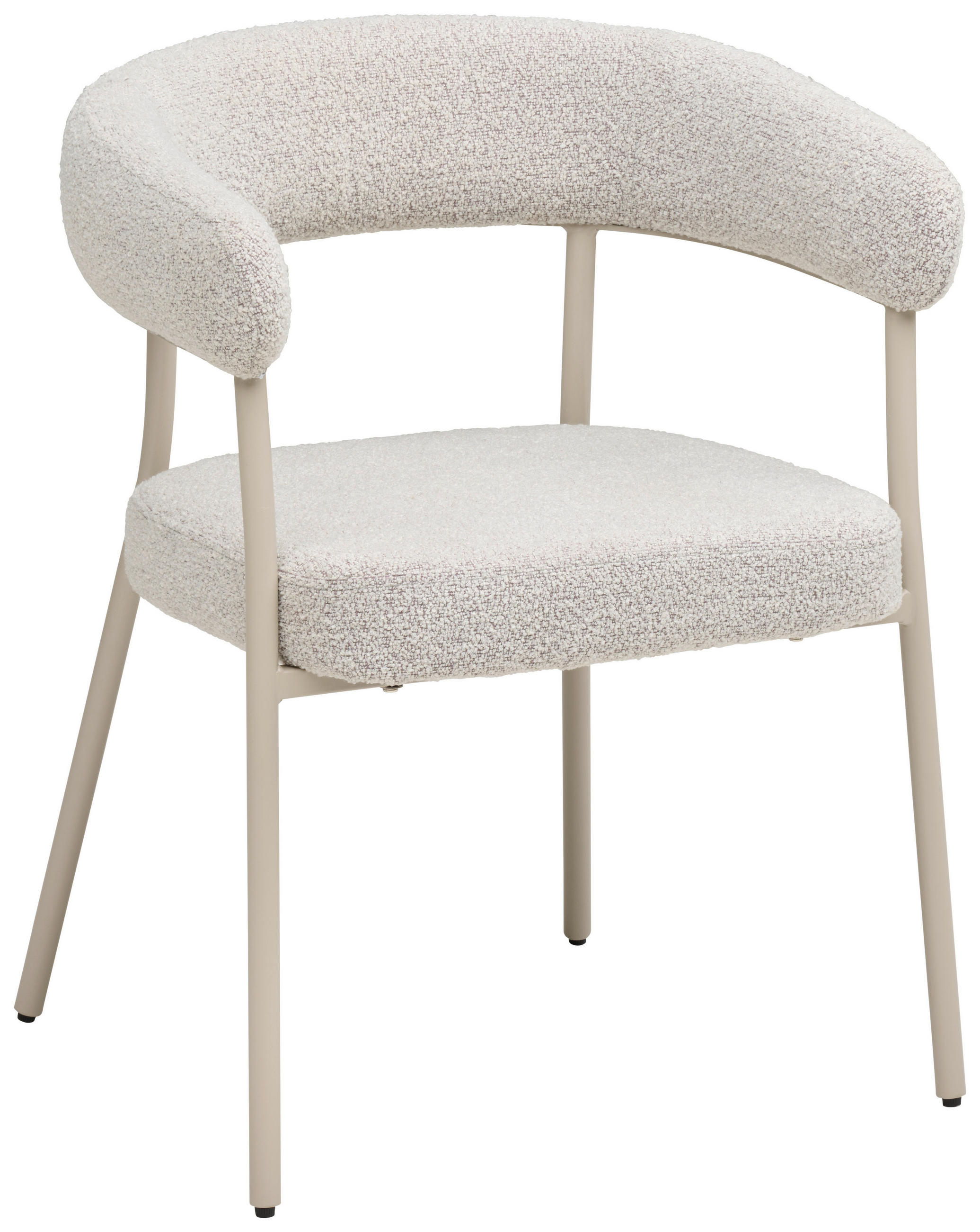 ARMLEHNSTUHL   Webstoff  - Creme/Grau, MODERN, Textil/Metall (60/75/55cm) - MID.YOU