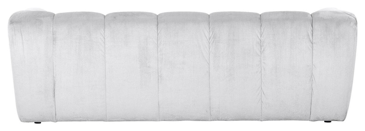 BIGSOFA Plüsch Weiss  - Weiss/Schwarz, Konventionell, Kunststoff/Textil (220/67/106cm) - MID.YOU