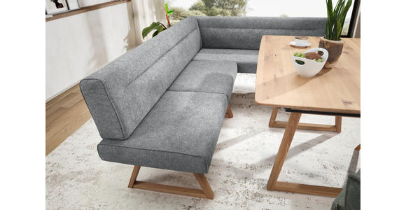 ECKBANK 230/170 cm Samt Eichefarben, Hellgrau Wildeiche massiv   - Eichefarben/Hellgrau, KONVENTIONELL, Holz/Textil (230/170cm) - Moderano