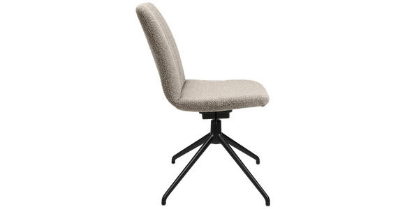 STUHL in Aluminium Flachgewebe Metall, Textil - Schwarz/Naturfarben, Design, Textil/Metall (46/85-88/55cm) - Johann Jakob