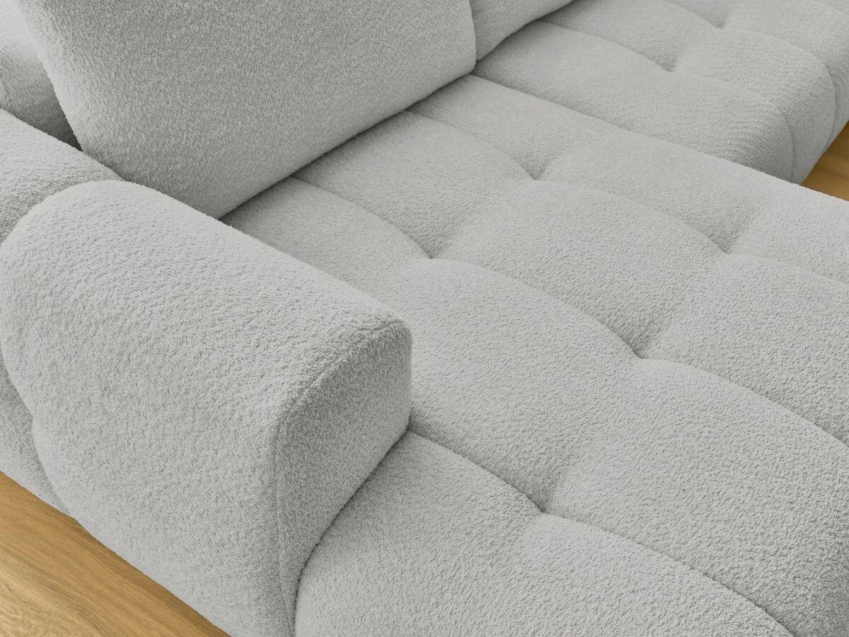 WOHNLANDSCHAFT  FUJI  Hellgrau Bouclé  - Hellgrau/Schwarz, MODERN, Kunststoff/Textil (160/377/204cm)