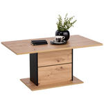COUCHTISCH in Holzwerkstoff 110/65/50 cm  - Schwarz/Eiche Artisan, Design, Holzwerkstoff (110/65/50cm) - Hom`in