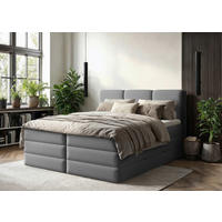 BOXSPRINGBETT 180/200 cm  in Anthrazit  - Anthrazit/Schwarz, MODERN, Holz/Holzwerkstoff (180/200cm) - MID.YOU