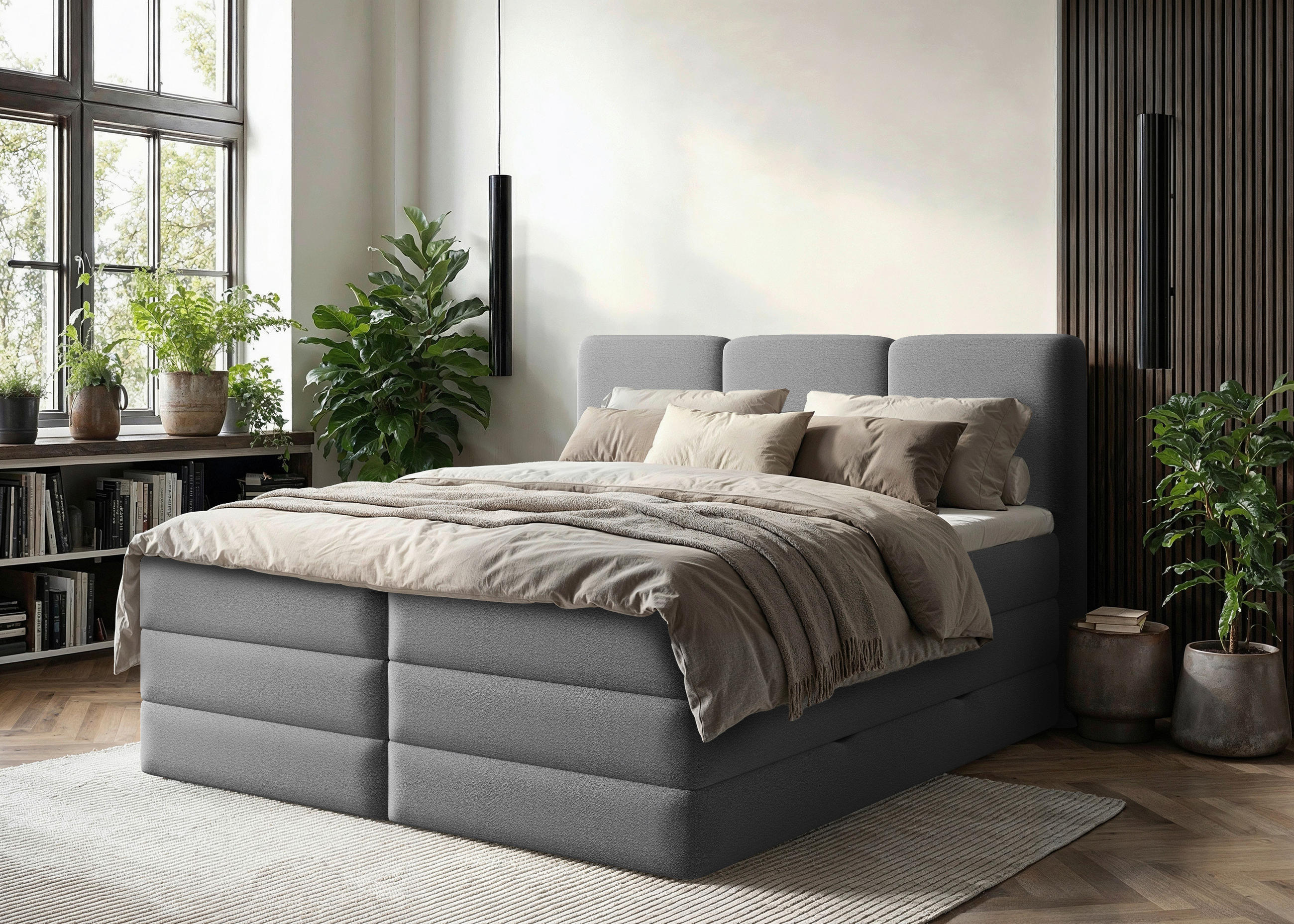 MID.YOU Pat Boxspring, 180/200 cm, alb descoperiți acum online