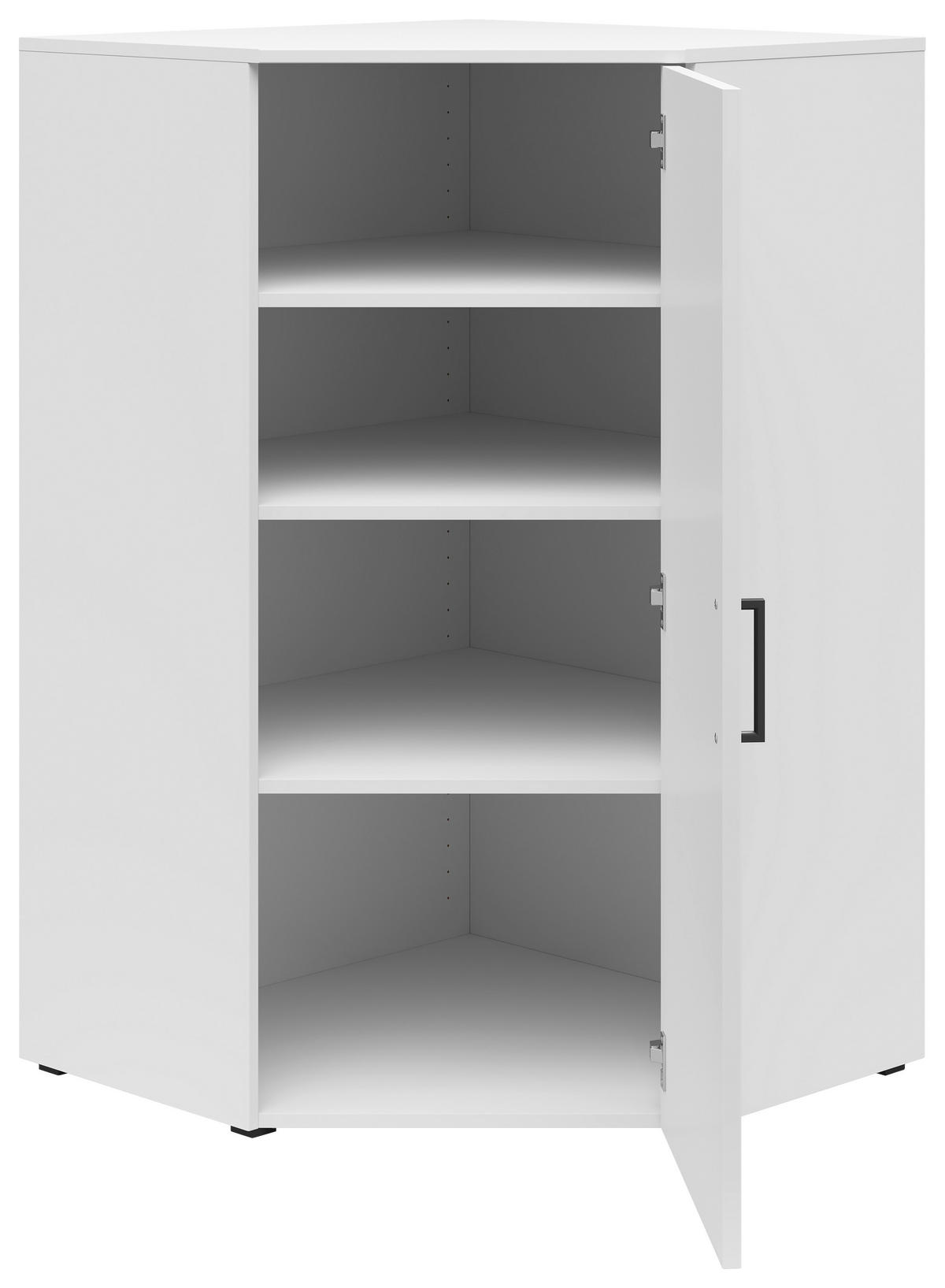 ECKKOMMODE 71,5/115/71,5 cm  in Weiss  - Weiss/Anthrazit, Modern, Holzwerkstoff/Kunststoff (71,5/115/71,5cm) - Carryhome