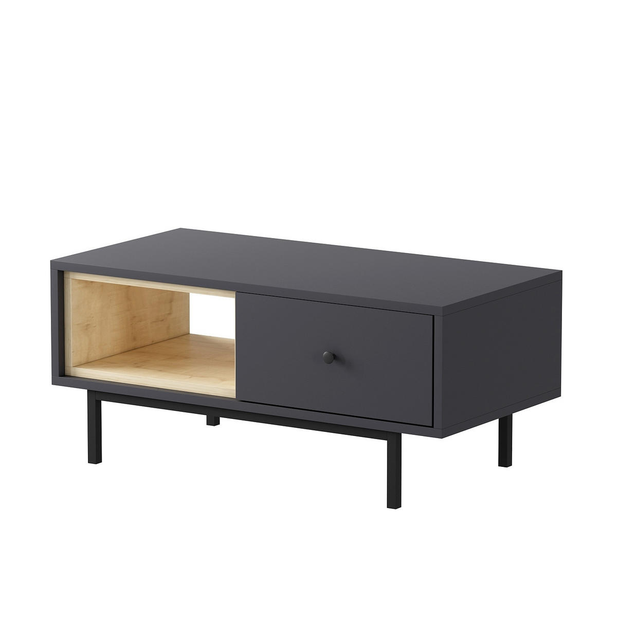 SOFFBORD - svart/antracit, Design, metall/trämaterial (90/45/40cm) - Livetastic