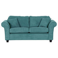 2-SITZER-SOFA in Cord Petrol  - Dunkelbraun/Petrol, Konventionell, Holz/Textil (190/70/90cm) - home24