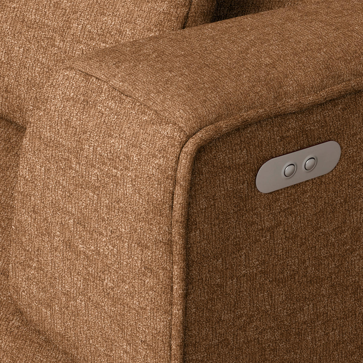 ECKSOFA Webstoff Cognac  - Cognac/Schwarz, Design, Kunststoff/Textil (288/188cm) - Welnova