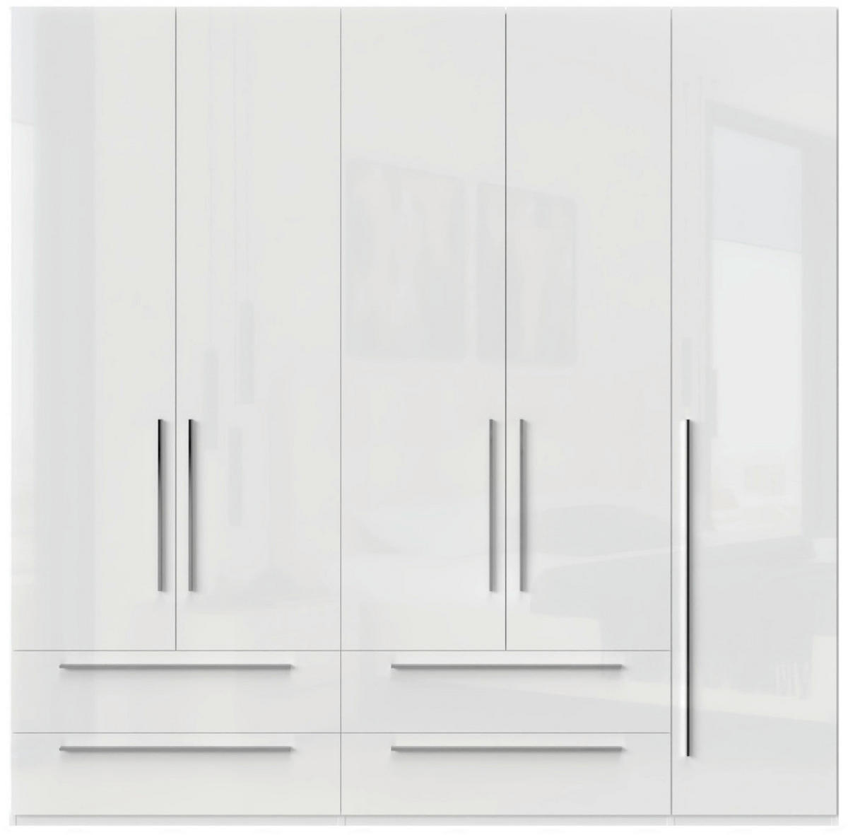 ORMAR SA KLASIČNIM VRATIMA bela, bela visoki sjaj  227/224/56 cm  - bela visoki sjaj/bela, Dizajnerski, pločasti materijal/plastika (227/224/56cm)