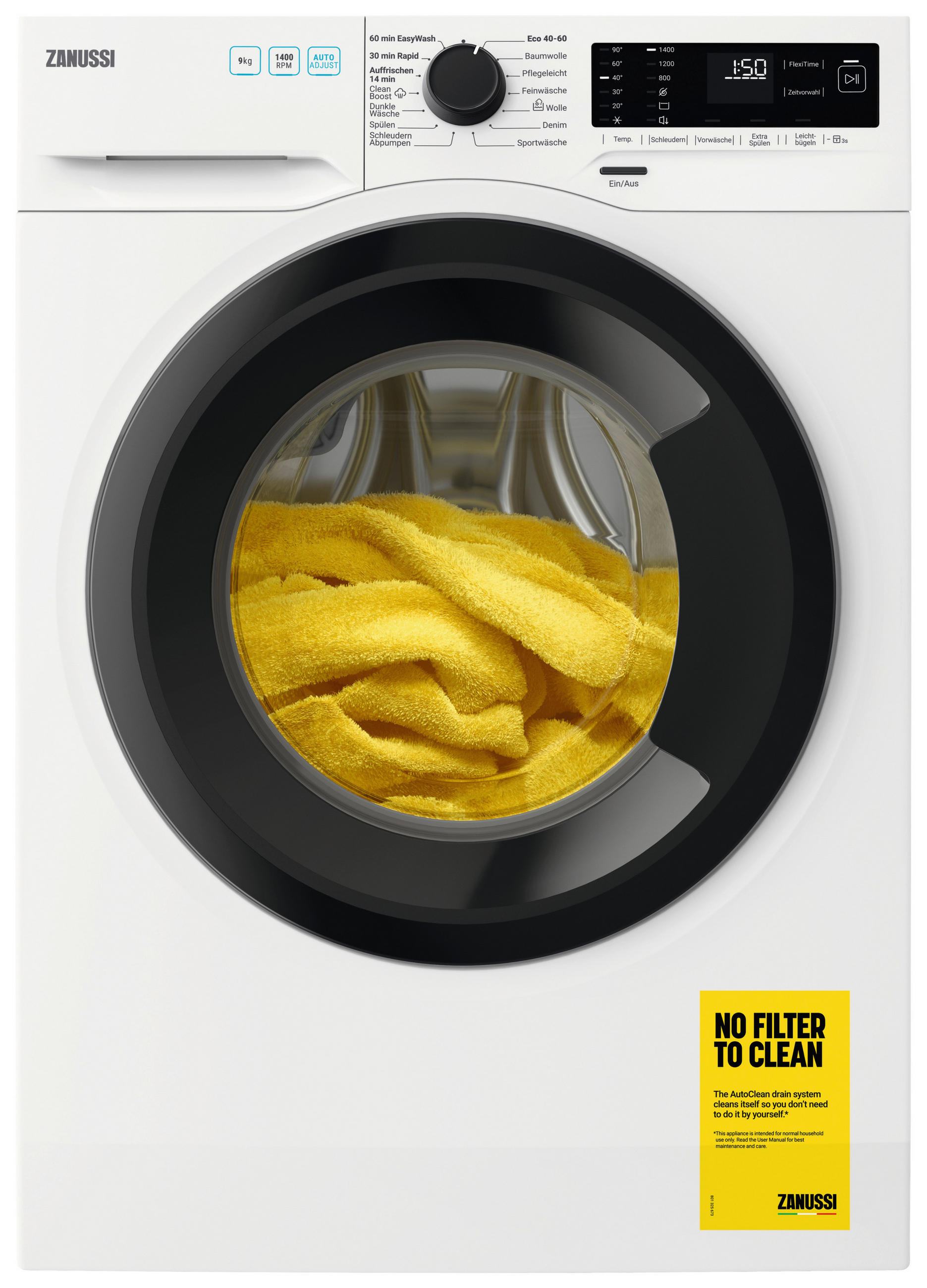 WASCHMASCHINE ZWF9460BA  - Weiß, Basics, Metall (59,7/54,7/65,8cm) - Zanussi