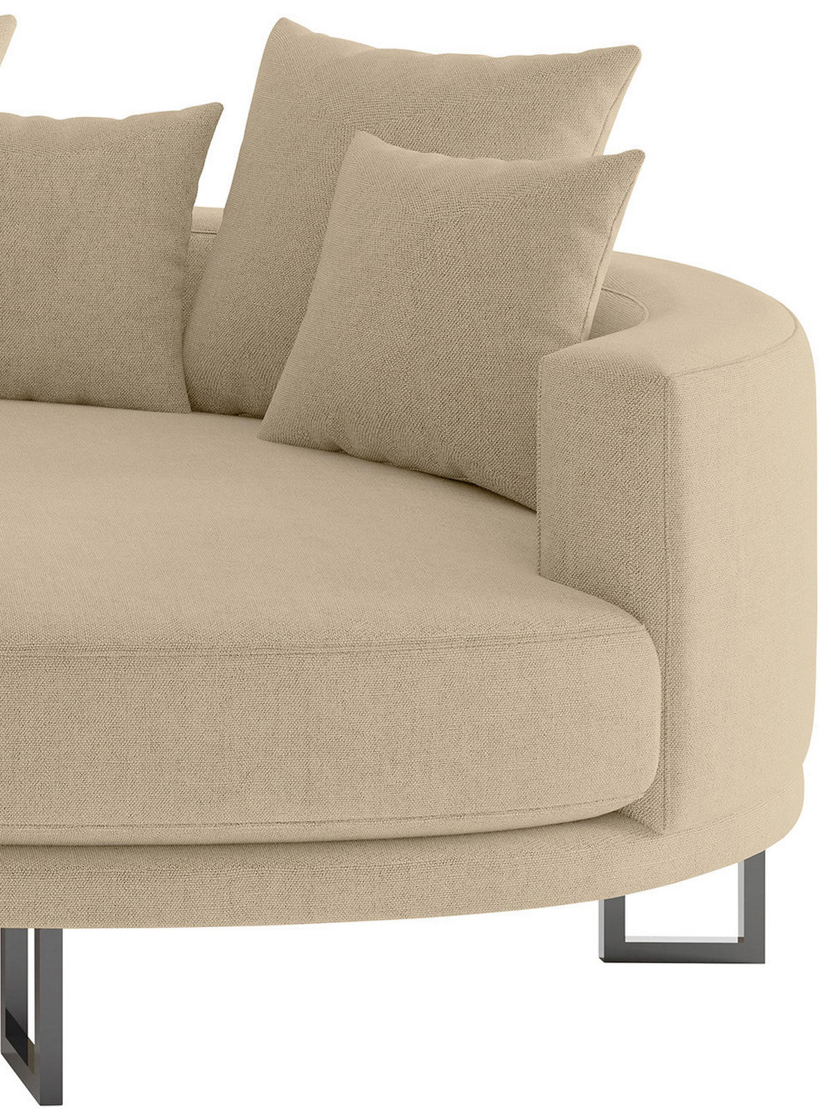 GRAND CANAPÉ in Webstoff Beige  - Beige/Schwarz, Design, Textil/Metall (150/283cm) - Livetastic