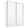 SCHWEBETÜRENSCHRANK  in Weiß  - Alufarben/Weiß, Design, Holzwerkstoff/Metall (200/222/68cm) - Moderano