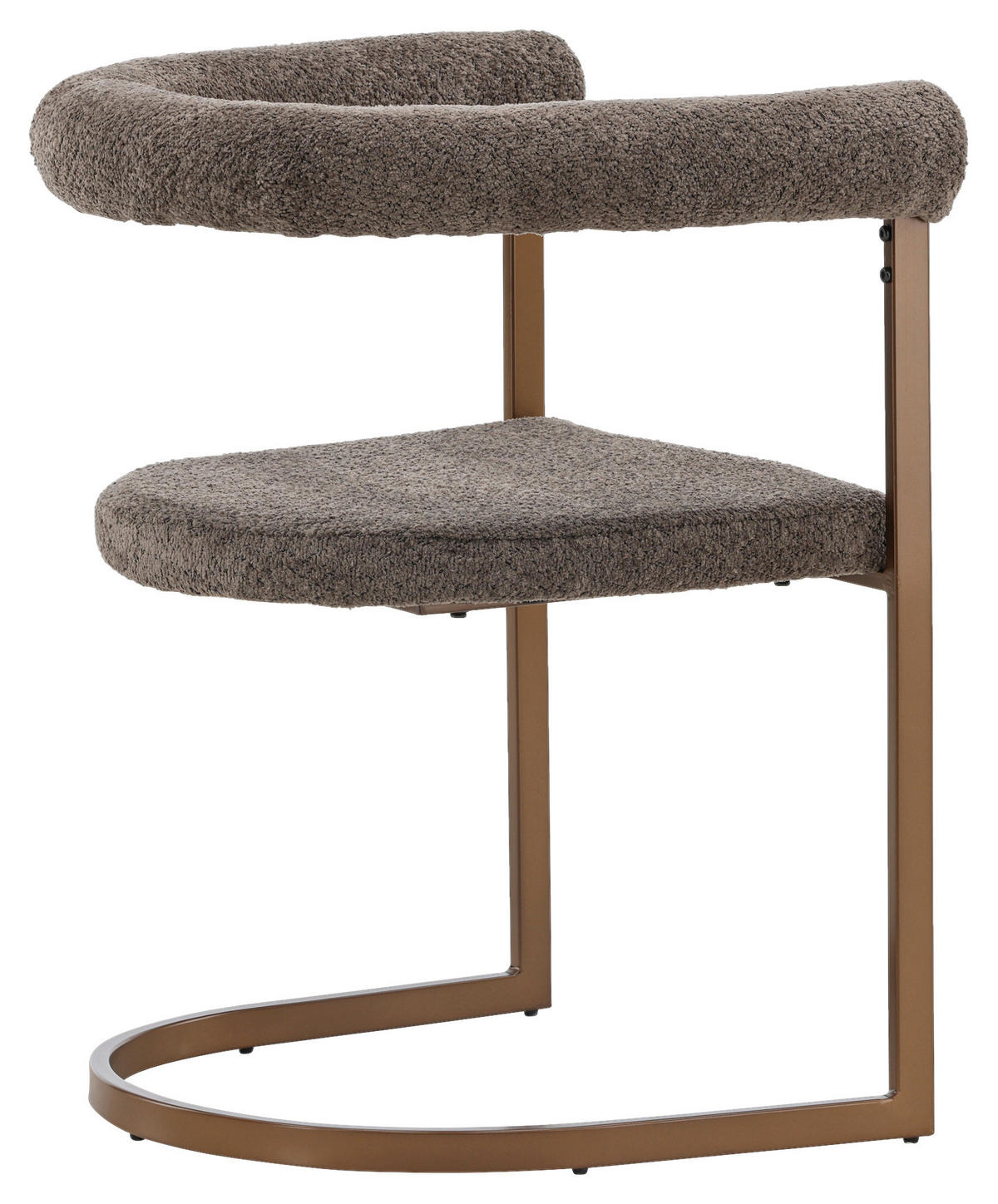 STUHL-SET 2 Stück  in Stahl Bouclé Metall, Textil  - Braun/Grau, Design, Textil/Metall (65/75/54cm) - Livetastic