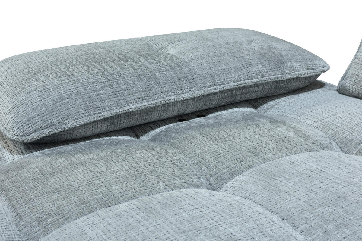 ECKSOFA Hellgrau Chenille  - Hellgrau/Schwarz, Design, Kunststoff/Textil (162/314cm) - Livetastic