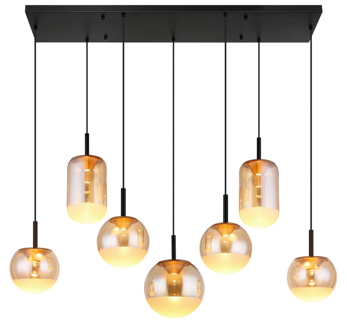 LED SVJETILJKA VISEĆA    136/41/130 cm    SEVERIN  - narančasta/boje mjeda, Konvencionalno, staklo/metal (136/41/130cm)
