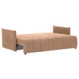 SCHLAFSOFA Plüsch Rosa  inkl. Zierkissen, Rückenkissen, Bettkasten, Schlaffunktion, Rücken echt, Liegefläche im Originalstoff  - Schwarz/Rosa, KONVENTIONELL, Kunststoff/Textil (200/73/105cm) - Carryhome