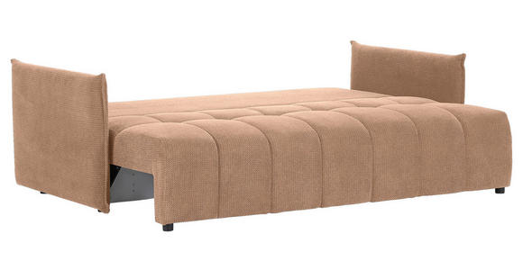 SCHLAFSOFA Plüsch Rosa  inkl. Zierkissen, Rückenkissen, Bettkasten, Schlaffunktion, Rücken echt, Liegefläche im Originalstoff  - Schwarz/Rosa, KONVENTIONELL, Kunststoff/Textil (200/73/105cm) - Carryhome