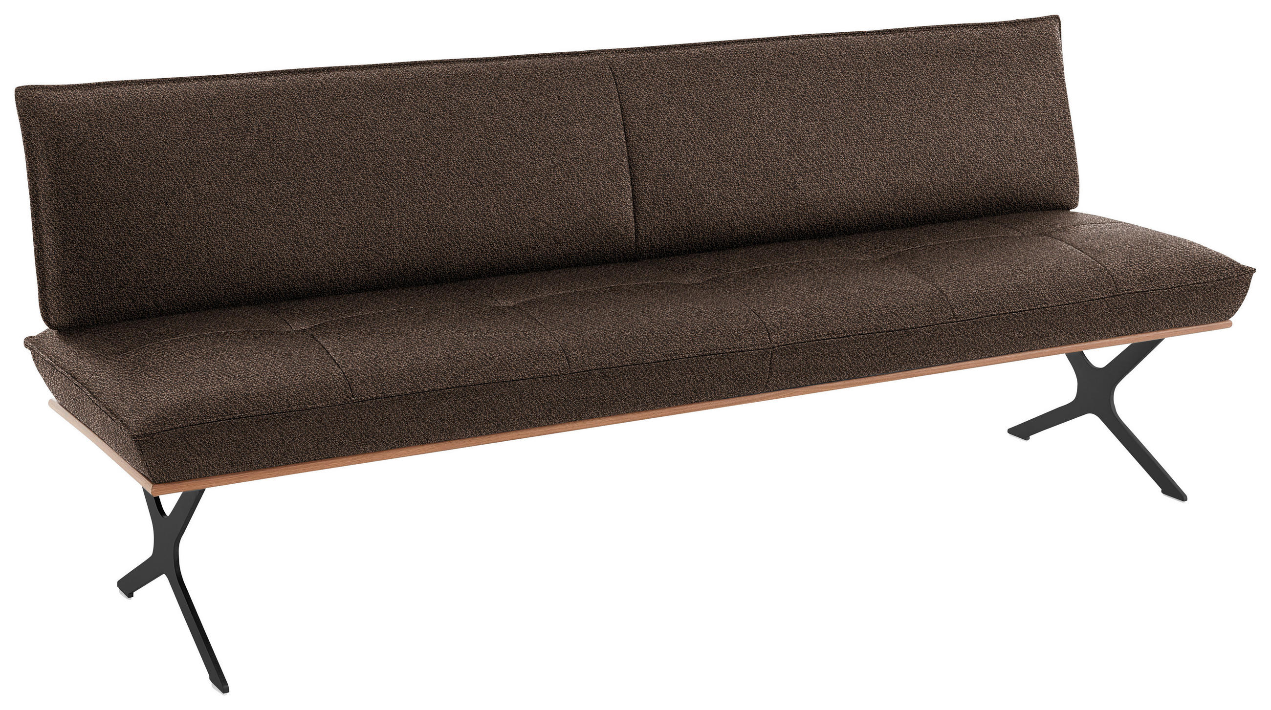 SITZBANK 214/88/66 cm  in Braun, Schwarz, Nussbaumfarben  - Nussbaumfarben/Schwarz, Design, Holz/Textil (214/88/66cm) - Koinor