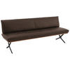 SITZBANK 214/88/66 cm  in Braun, Schwarz, Nussbaumfarben  - Nussbaumfarben/Schwarz, Design, Holz/Textil (214/88/66cm) - Koinor