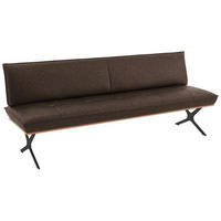 SITZBANK in Holz, Textil Braun, Schwarz, Nussbaumfarben  - Nussbaumfarben/Schwarz, Design, Holz/Textil (214/88/66cm) - Koinor